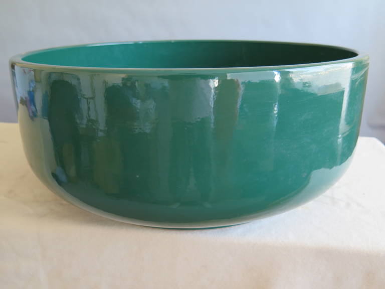 Gainey Pottery Green Glaze Ceramic Planter