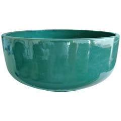 Fioriera in ceramica Greene Pottery con smalto verde
