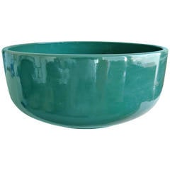 Gainey Pottery Green Glaze Ceramic Planter