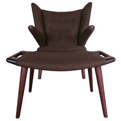 Original Hans Wegner Papa Bear Chair and Ottoman 1