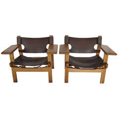 Pair of Borge Mogensen Spanish Chairs