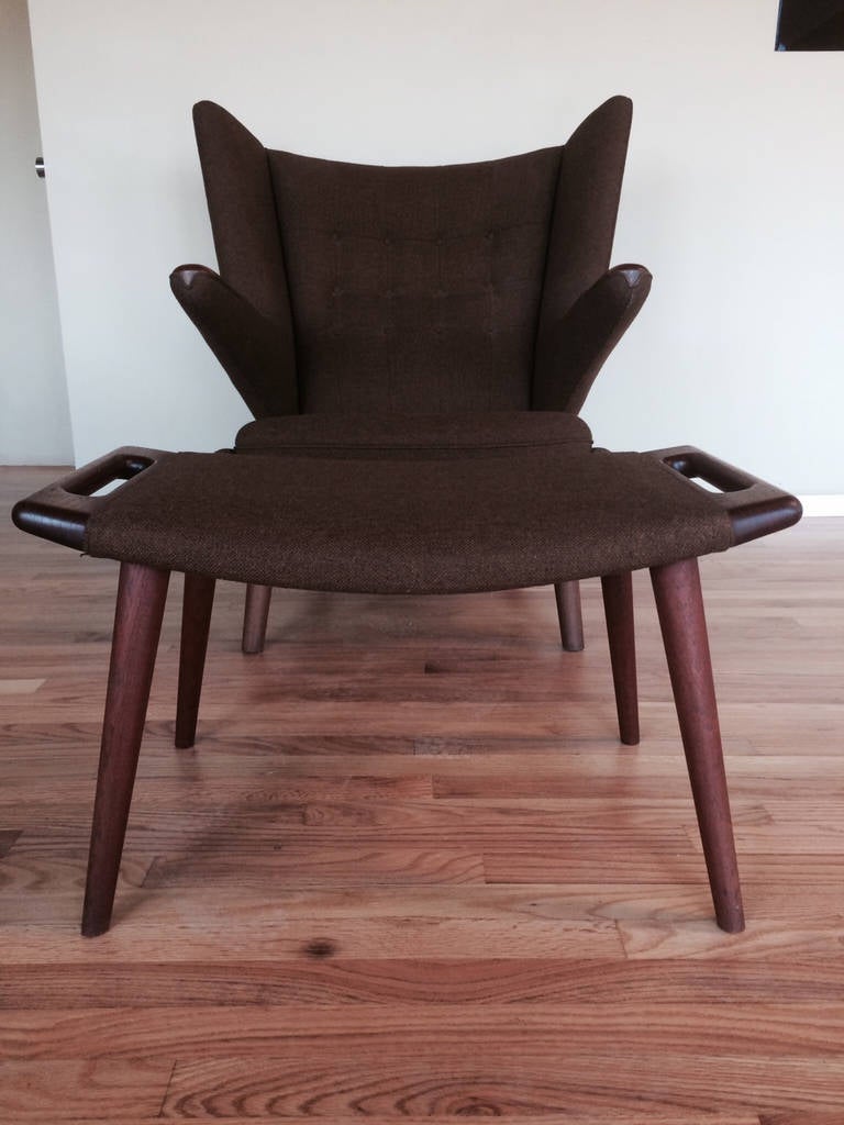 Original Hans Wegner Papa Bear Chair and Ottoman