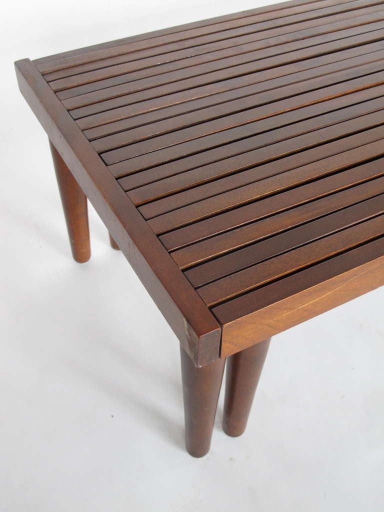 Brown Saltman Expandable Bench In Good Condition In St.Petersburg, FL