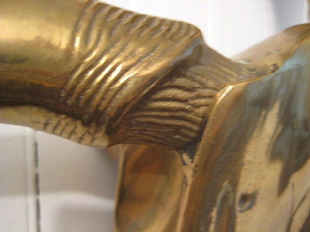 Late 20th Century A Pair of Decorative Brass Sculls For Sale