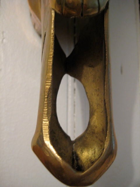 A Pair of Decorative Brass Sculls For Sale 3