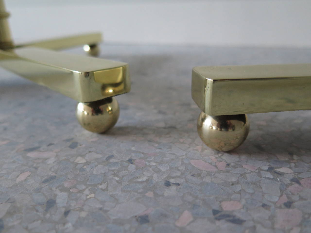 Pair of Polished Brass Italian Gueridons 1