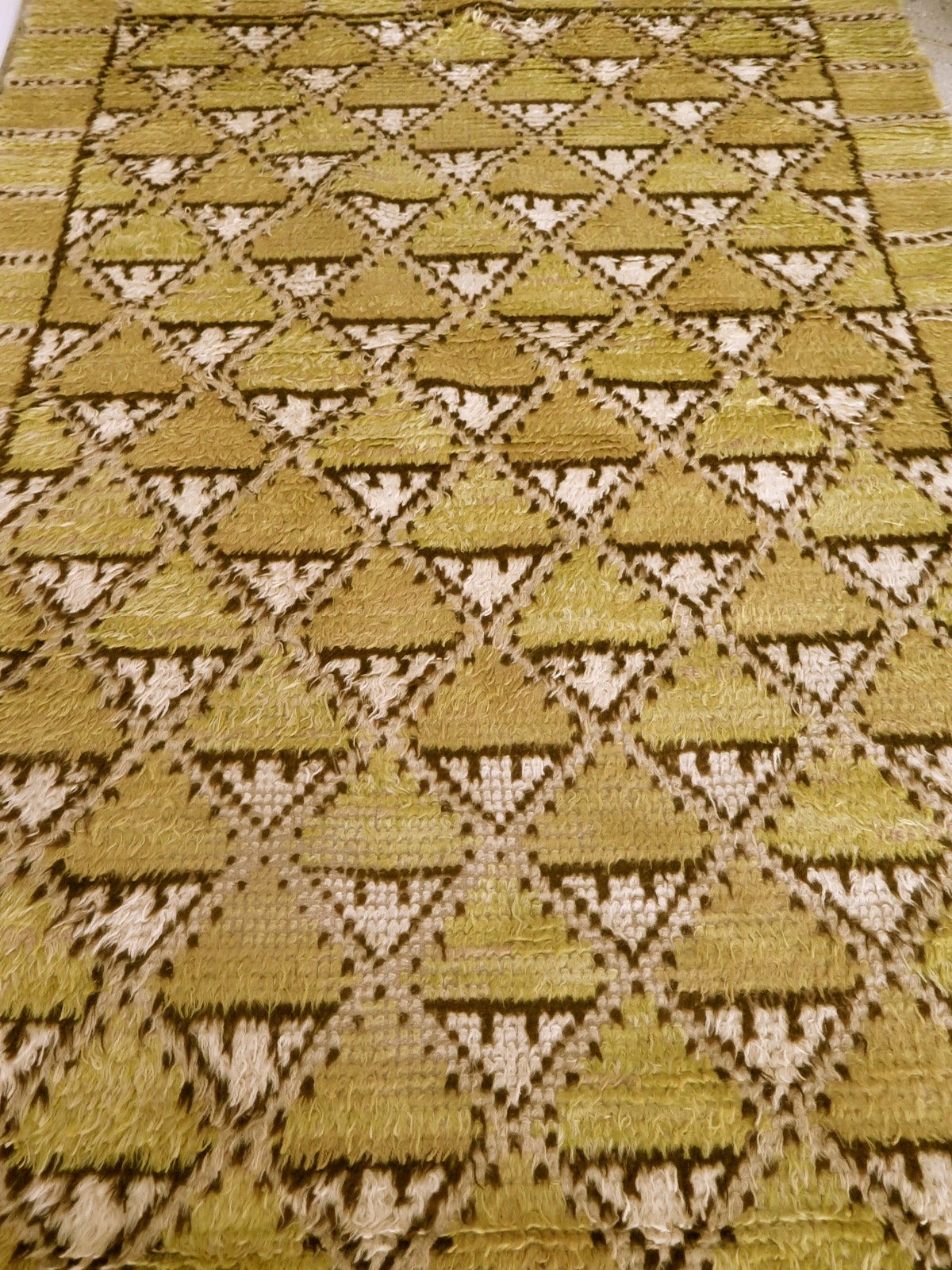 Moderno Tappeto geometrico Rya di Marta Maas-Fjetterström in vendita
