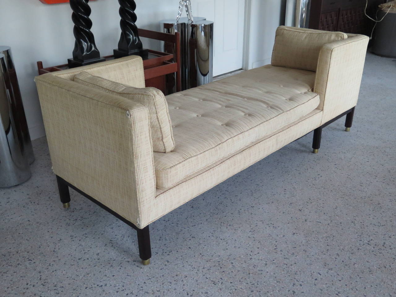 The Classic Edward Wormley for Dunbar tête-à-tête sofa in original upholstery.