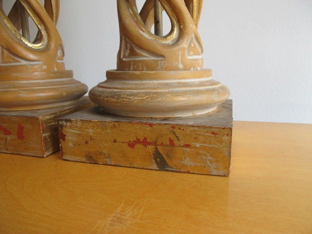 Mid-20th Century A Pair of Frederick Cooper Twisted Column Lamps
