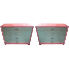 A Pair of Tommi Parzinger for Charak Leather Front Chests