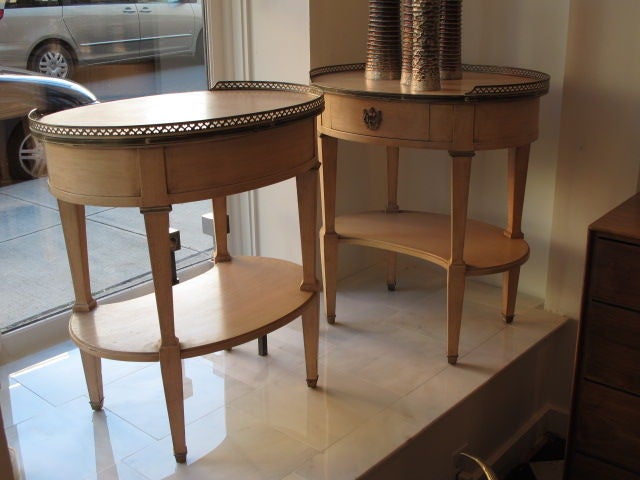 American A Pair of  Oval Nightstands by Grosfeld House