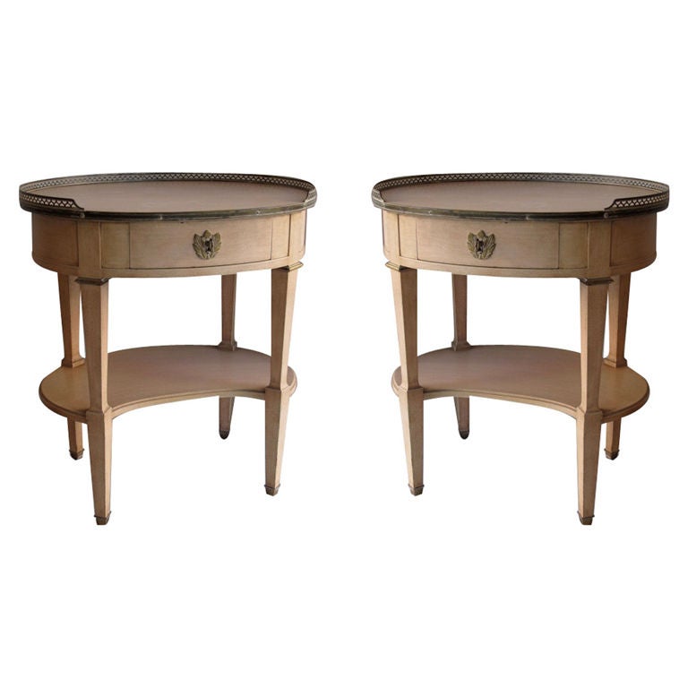 A Pair of  Oval Nightstands by Grosfeld House