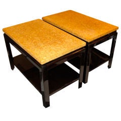 A Pair of Paul Frankl Occasional Tables with Natural Cork Tops