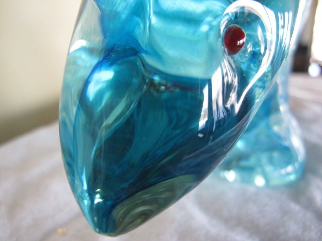 Italian A Charming Cenedese Polar Bear Glass Vase