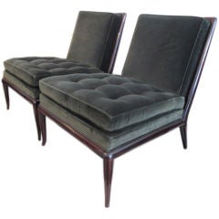 A Pair of T.H.Robsjohn-Gibbings Classic Slipper Chairs