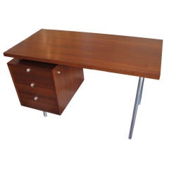 George Nelson for Herman Miller Walnut Desk with Floating Top