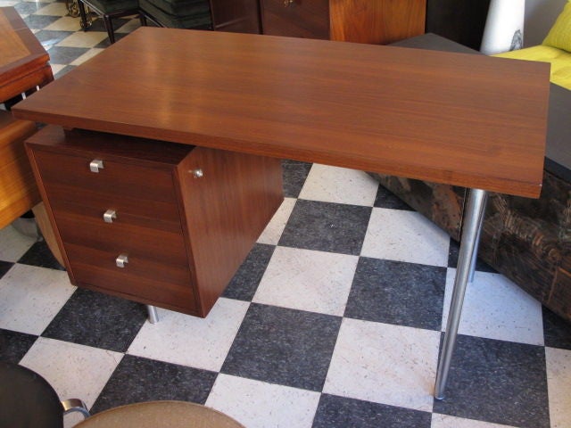 George Nelson for Herman Miller Walnut Desk with Floating Top