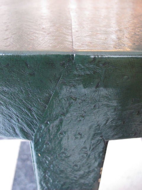A Game Table in Dark Green Leather Attributed to Karl Springer 1