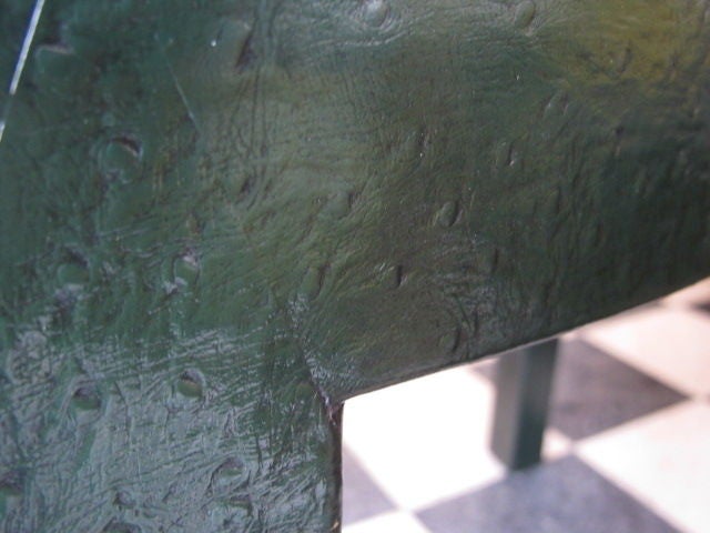 A Game Table in Dark Green Leather Attributed to Karl Springer 2