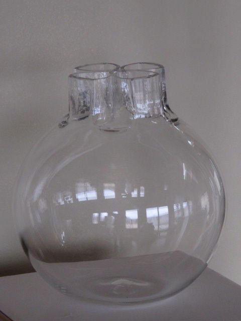 A clear glass vase by Barbini.