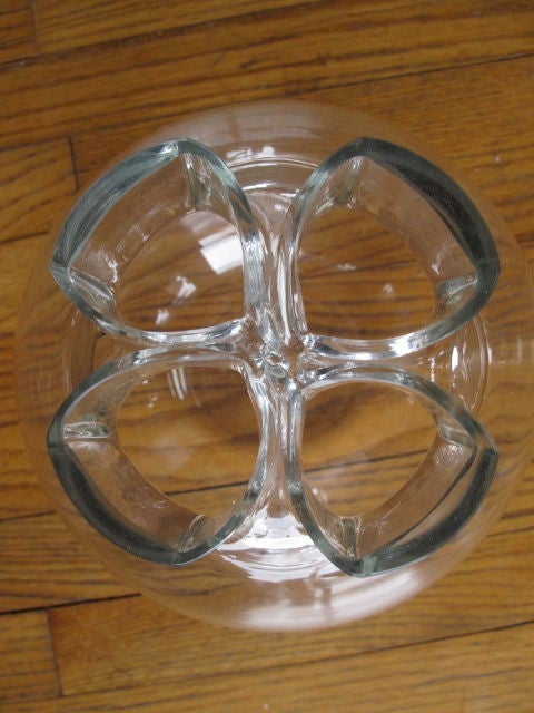 Late 20th Century A Clear Glass Vase By Barbini