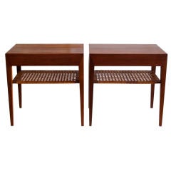 A Pair of Nightstands by Severin Hansen in Teak and Cane