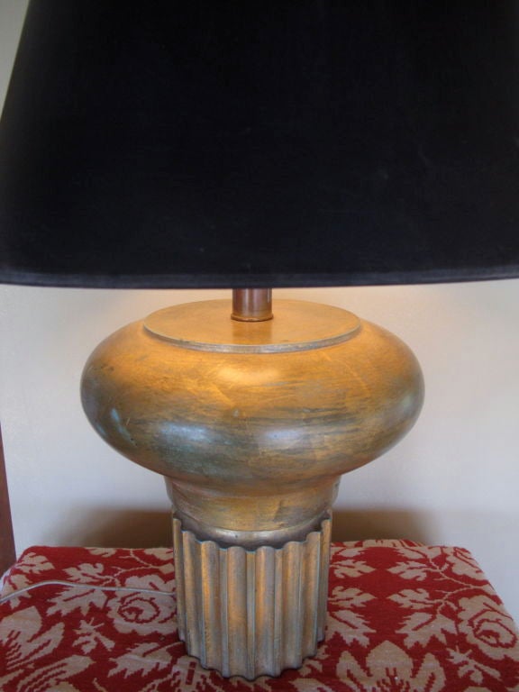 American A James Mont Gold Leaf Decorated Lamp