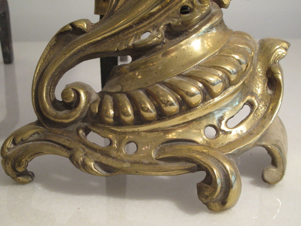 American A Pair of Decorative Baroque Style Andirons