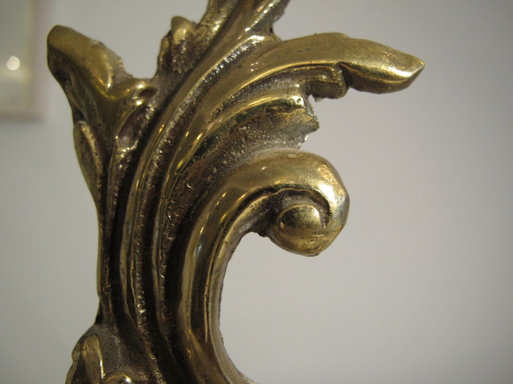 Brass A Pair of Decorative Baroque Style Andirons