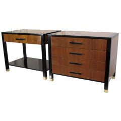 Elegant Harvey Probber Mahogany and Teak Nightstands