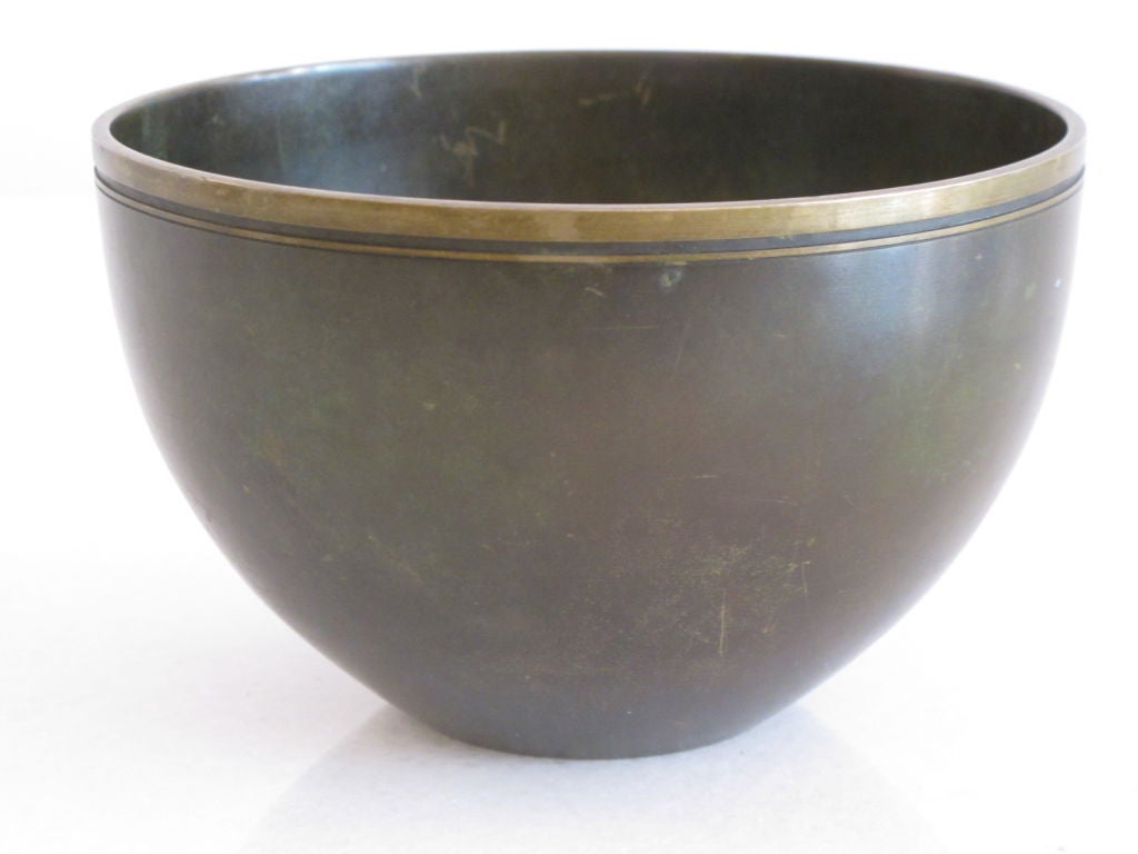 Danish A Modernist Bronze Bowl by Just Andersen For Sale