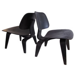 A Pair of Charles Eames LCW's Early Original Examples Evans 11