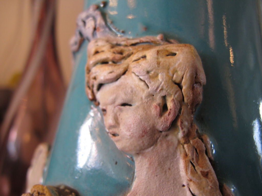 Mid-20th Century Marcello Fantoni Early Ceramic Vase For Sale