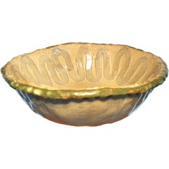 A Large Decorated Ceramic Bowl By Marguerite Antell