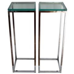 A Pair of Chrome And Glass Pedestals 2
