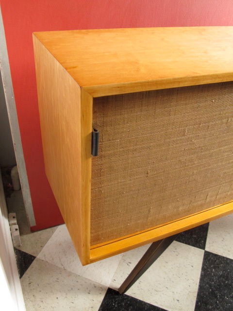 American A Rare Florence Knoll Credenza In Birch And Mahogany