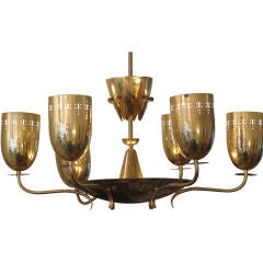 A Large German Chandelier In Polished Brass 1950
s