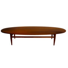 Elegant Surfboard Coffee Table By Heritage In Natural Walnut