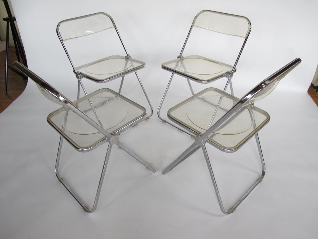 A Set of Four "Plia" Chairs Giancarlo Piretti for Castelli