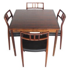 A Dining Set And Six Chairs By J.L.Moller Denmark Rosewood