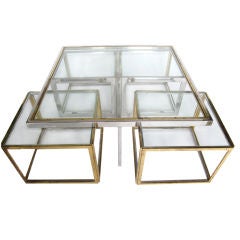 Stylish 1960's Coffee Table with Four Tables Nesting Inside