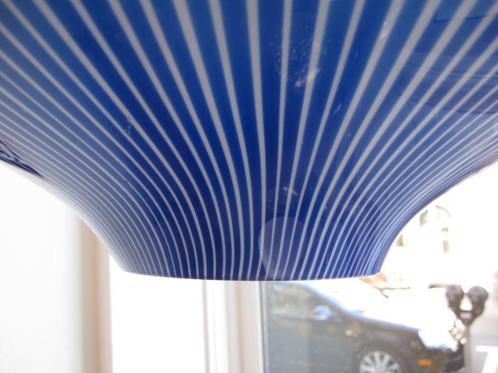 Venini Blue Onion Shaped Glass Pendant 2