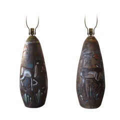 A Pair of Massive Ceramic Lamps By Petrusson, 1975 12
