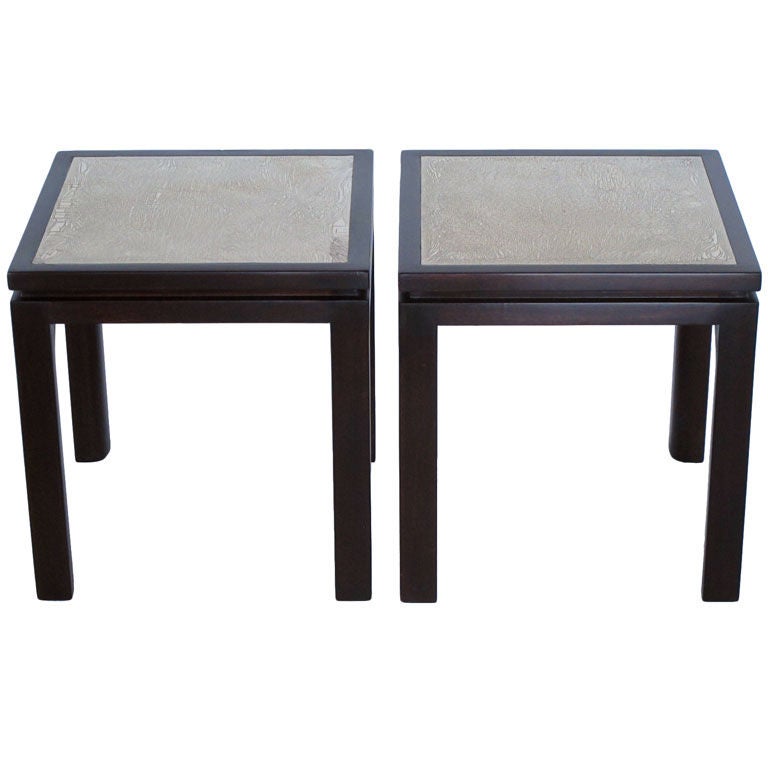 Paire de tables en émail Harvey Probber