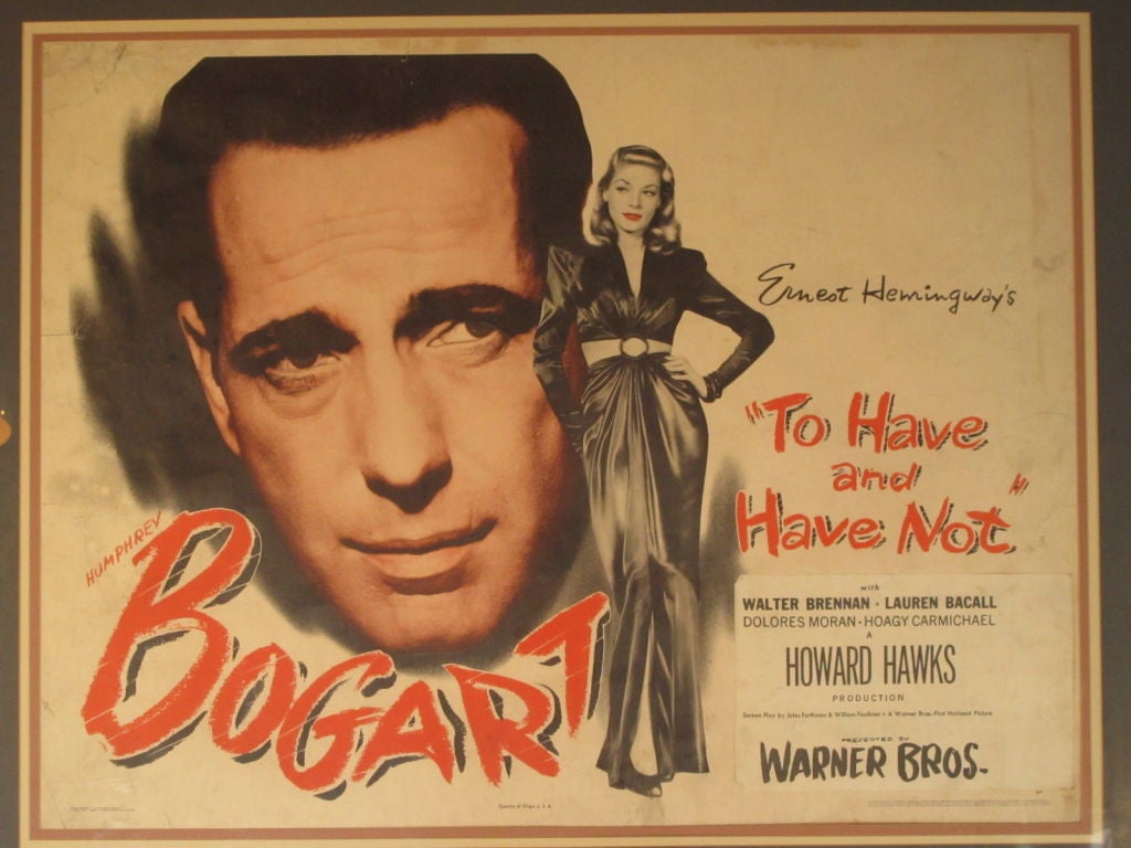 To Have And Have Not Bogart Bacall Vintage Poster Warner Bros