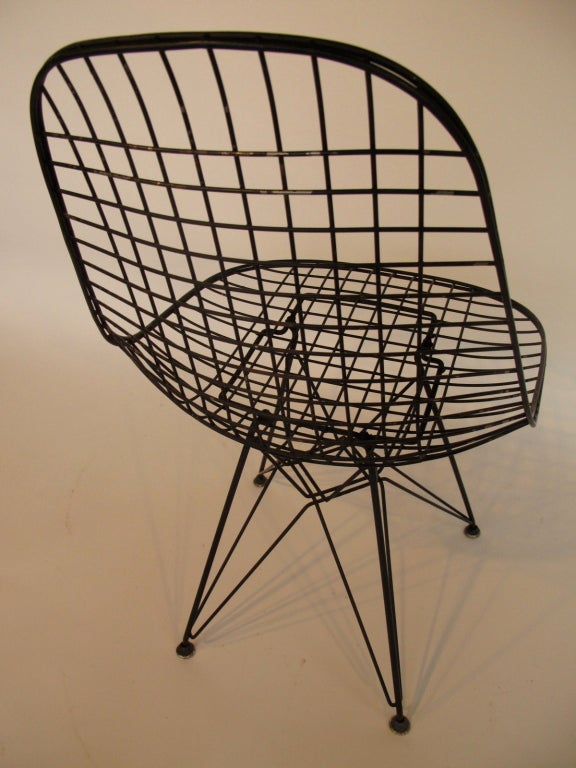 Mid-20th Century Six Eames Wire Chairs Herman Miller DKR