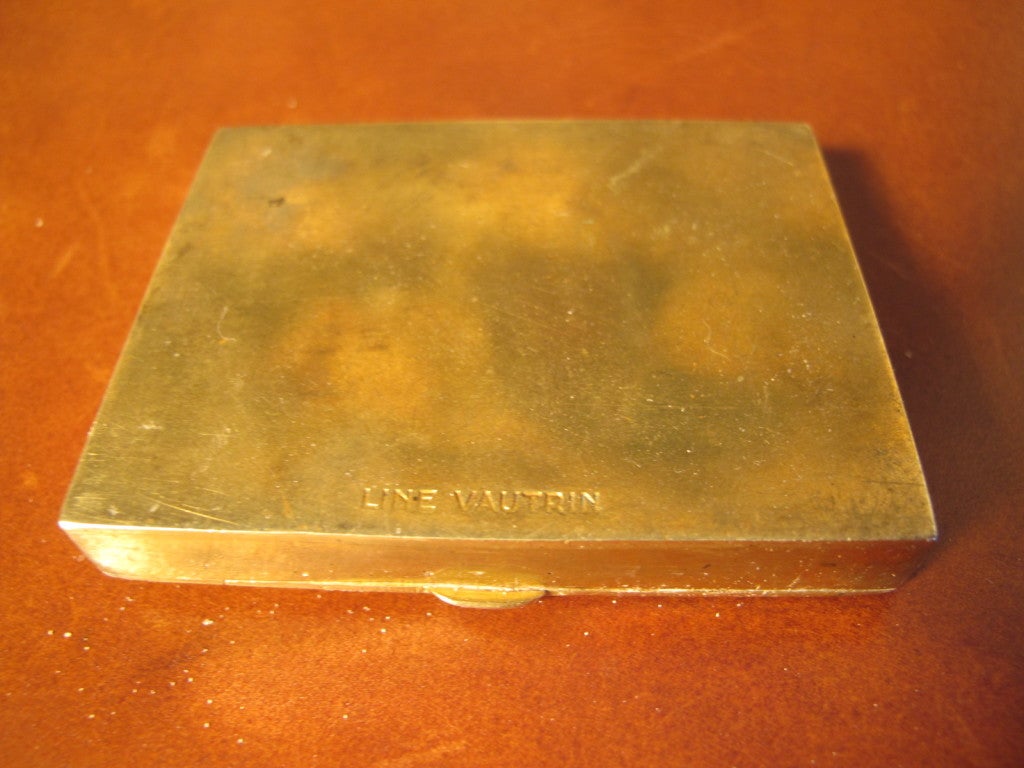 Mid-20th Century Line Vautrin Gilt-Bronze Poudrier