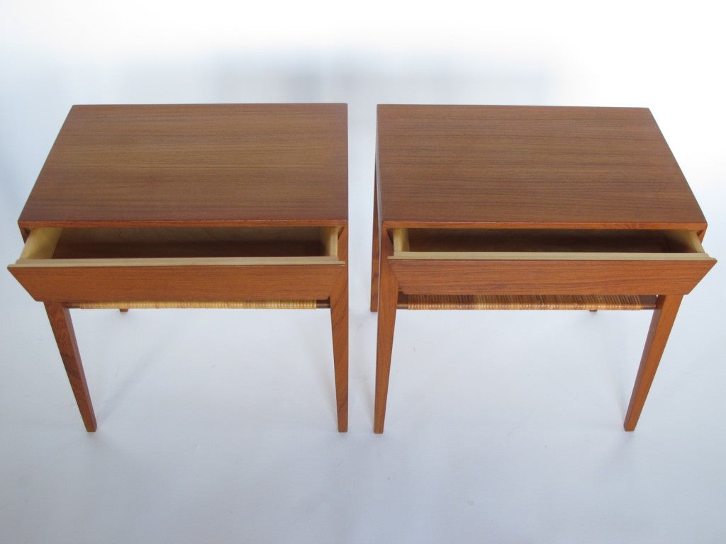 A Pair of Severin Hansen for Haslev Nightstands in Teak In Excellent Condition In St.Petersburg, FL