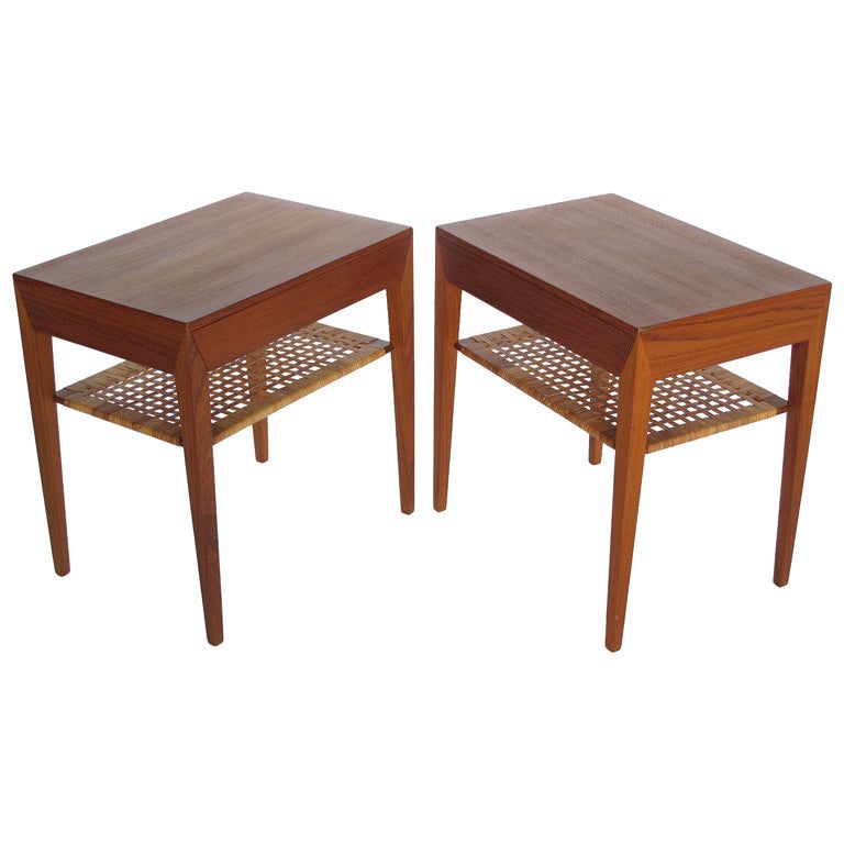 A Pair of Severin Hansen for Haslev Nightstands in Teak