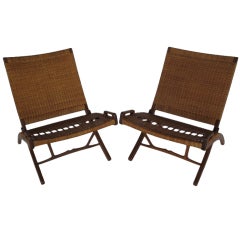 A Pair Of Hans Wegner Oak Folding Chairs